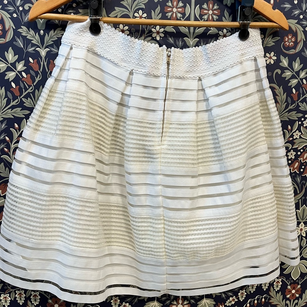 Miami Cream Striped A-Line Skirt - Picture 4 of 8